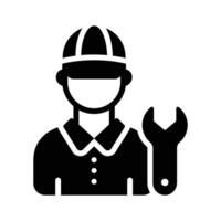 Have a look at this amazing glyph icon of plumber with wrench vector