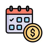 Visually engaging icon of due payment designed in flat outline style vector