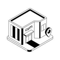 Check out modern isometric icon showing gym location. vector