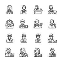 Easy to use Set of People Profiles Line Icons vector