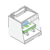 Latest icon of cash printer designed in isometric style vector