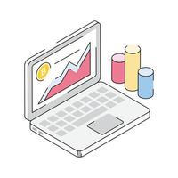 Bitcoin trading isometric icon is ready for premium use vector