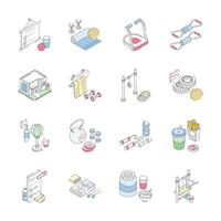 Handy Set of Gym and Exercise Isometric Icons vector
