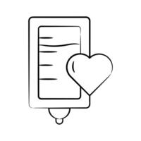 Easy to use hand drawn style icon of blood bag vector