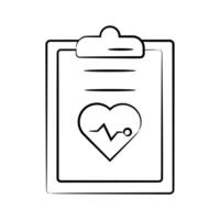 Check this handy hand drawn icon of health report with a clipboard vector