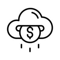 Ready to use line icon showing cloud money earning vector