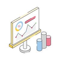 Easy to edit isometric icon showing market rate vector