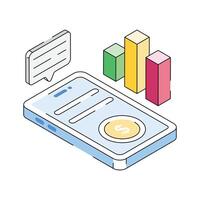 Ready to use isometric icon showing financial chat vector