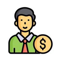 Have a look at this premium flat outline icon of business investor vector