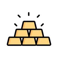 Grab this easy to use flat outline icon of gold bars vector