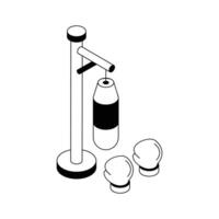 Gym punching bag icon designed in isometric style. vector