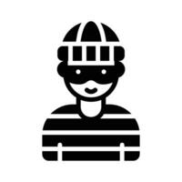 Latest glyph style icon of robber character, ready for premium use vector