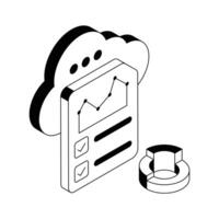 Easy to edit icon of business cloud designed in isometric style. vector