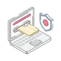Well crafted isometric icon showing safe payment vector