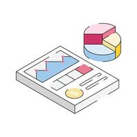 An icon of sales report designed in isometric style vector