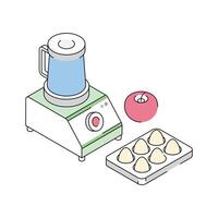 A handy isometric outline icon of juice blender machine vector