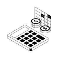 A well designed isometric outline icon of estimate. vector