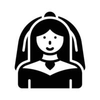 Check this glyph style icon of bride character vector