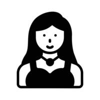 A well designed glyph icon depicting model character vector