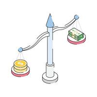 Easy to edit isometric icon showing financial comparison vector