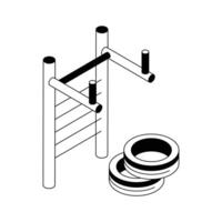 Have a look at this modern isometric showing street workout frame. vector