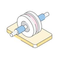 A captivating isometric style icon of ab roller vector