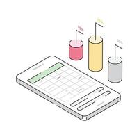 Percentage analysis isometric icon is ready for premium use vector