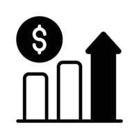 Ready to use glyph style icon of investment profit chart. vector