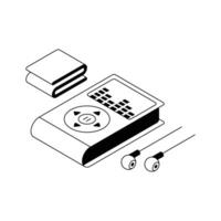 An icon of music player designed in isometric style. vector
