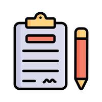 Easy to edit flat outline style icon showing business contract vector