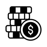 Get a glimpse of this glyph icon of dollar coins stack. vector