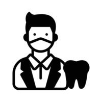 Latest icon of dentist is designed in glyph style. vector