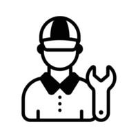 Have a look at this amazing glyph icon of plumber with wrench. vector
