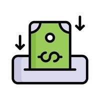 Visually appealing trendy flat outline icon of money transaction vector