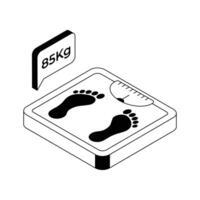 Ready to use isometric icon showing weight machine. vector