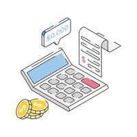 Financial calculation icon creatively designed in isometric style vector
