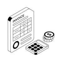 Get a sight of this modern isometric invoice icon. vector