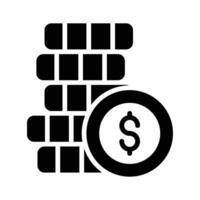 Get a glimpse of this glyph icon of dollar coins stack vector