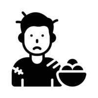 Check out premium glyph icon showing beggar child with a bowl vector