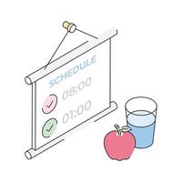Easy to edit icon of diet chart in isometric style vector