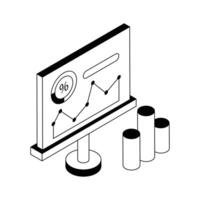 Easy to edit isometric icon showing market rate. vector
