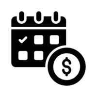 Visually engaging icon of due payment designed in glyph style vector