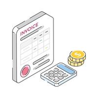 Get a sight of this modern isometric invoice icon vector