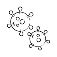 Easy to edit hand drawn icon showing virus vector