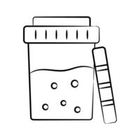 A drawing style icon showing urine test container vector