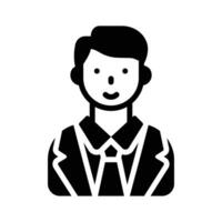An editable glyph style icon showing school principal vector