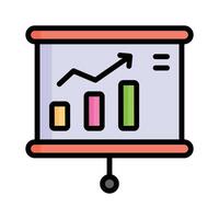 Get a sight of this latest flat outline icon of growth chart vector