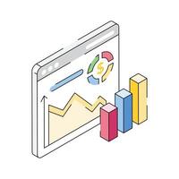 Catch a sight of this amazing isometric icon showing financial graph vector