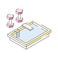 Latest icon of pool designed in isometric style vector