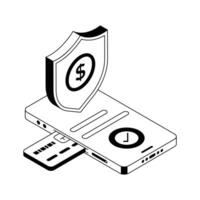 A well designed isometric icon of secure payment. vector